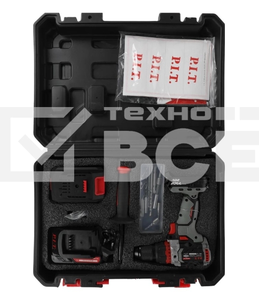 Дрель-шуруповерт аккумуляторная P.I.T. PSB20H-13D/3, Аккумуляторная, 20В, Ударная, Кейс