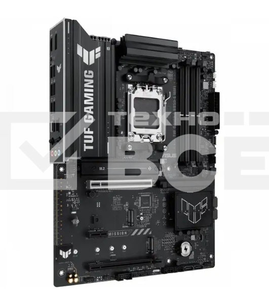 Материнская плата ASUS TUF Gaming B850-E WiFi, AM5, AMD B850, 4xDDR5, 4xSATA, 3xM.2, 1xPCIe 5.0 x16, 1xPCIe 4.0 x16, 1xPCIe x1, 1xDP, 1xHDMI, 2xUSB-C (1x10Gbps, 1x20Gbps), 3xUSB-A 5Gbps, 3xUSB-A 2.0, 1x2.5Gb LAN, Wi-Fi 6E, Bluetooth 5.3, 3x3.5 мм, 7.1, AT