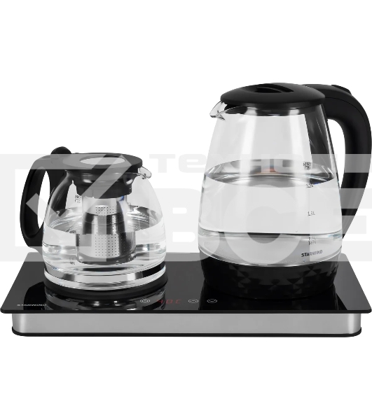 Чайник электрический Starwind SKG4044 1.8л. 1800Вт черный/серебристый корпус: стекло