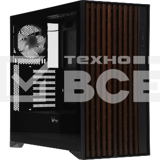 Корпус Formula V Line TimberLine T0 Black, ATX, wood+plastic front, TYPE-C*1, USB3.0*2, FRONT 3x120мм FRGB, REAR 1x120мм FRGB