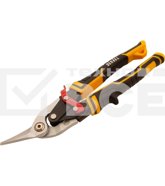 Ножницы по металлу Denzel 270 мм, прямой и левый рез,сталь-СrMo, трехкомп.рук-ки