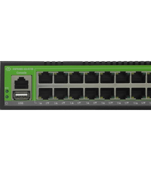 Коммутатор Digma DSP848G-6S+R700, 48×1 Гбит/с + 6×10 Гбит/с SFP+, управляемый