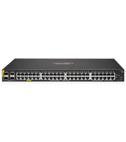 Коммутатор HPE Aruba 6100 48G 4SFP+ 370PoE+, 48×1 Гбит/с PoE+ + 4×10 Гбит/с SFP+, управляемый