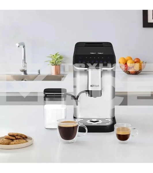 Кофемашина Kitfort КТ-7166 1350Вт черный/нержавеющая сталь