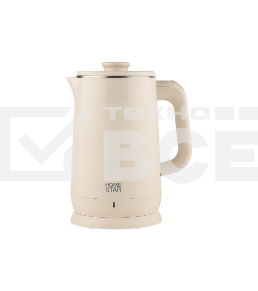 Чайник электрический Homestar HS-1006 1.8л бежевый, двойной корпус