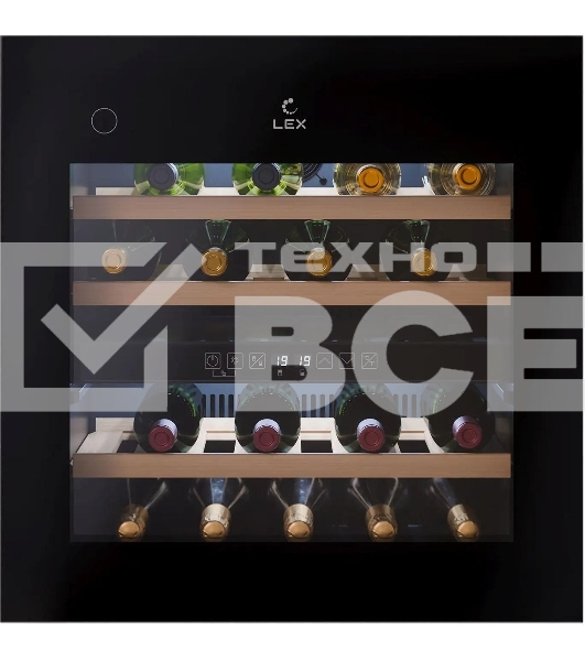 Винный шкаф LEX LWD6036BL dual zone PP 1-нокамерн. черный (CHAT500008)