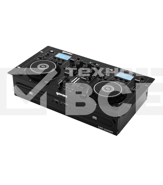 Медиа проигрыватель Gemini CDM-4000BT двойной USB/CD DJ проигрыватель с возможностью воспроизведения с USB-накопителей, CD-дисков и через Bluetooth; ЖК-дисплей; USB-A; Anti-Shock
