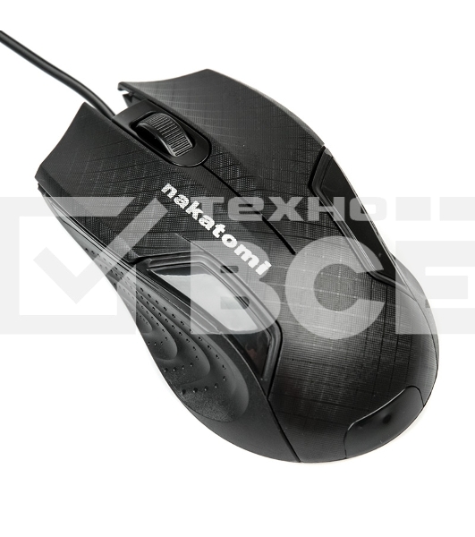 Мышь проводная Nakatomi MON-06U черный, 800 dpi, USB, кнопки - 3