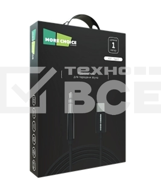 Кабель аудио MORE CHOICE (4610196409844) UK28a AUX 3.5мм Type-C 1м, черный