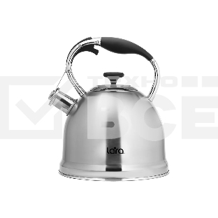 Чайник для плиты LARA LR00-75 (Зеркальный) 3.3л индукц. капс. дно, свисток с кноп. механизмом