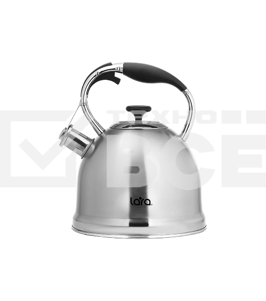 Чайник для плиты LARA LR00-75 (Зеркальный) 3.3л индукц. капс. дно, свисток с кноп. механизмом