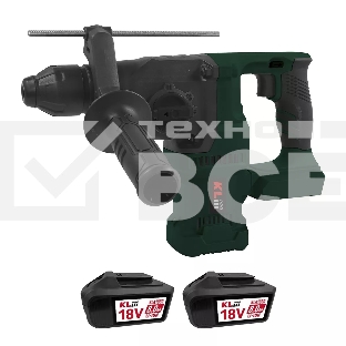 Профессиональный бесщеточный перфоратор аккумуляторный KLPRO KLPM18BH-80 (18В, Li-ion-2шт 8,0А·ч, ЗУ 4,5А, 40HM, 1200 об/мин, SDS-Plus)