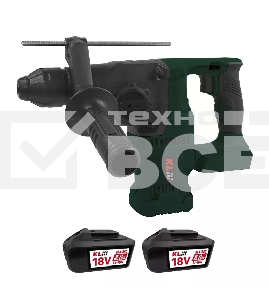 Профессиональный бесщеточный перфоратор аккумуляторный KLPRO KLPM18BH-80 (18В, Li-ion-2шт 8,0А·ч, ЗУ 4,5А, 40HM, 1200 об/мин, SDS-Plus)