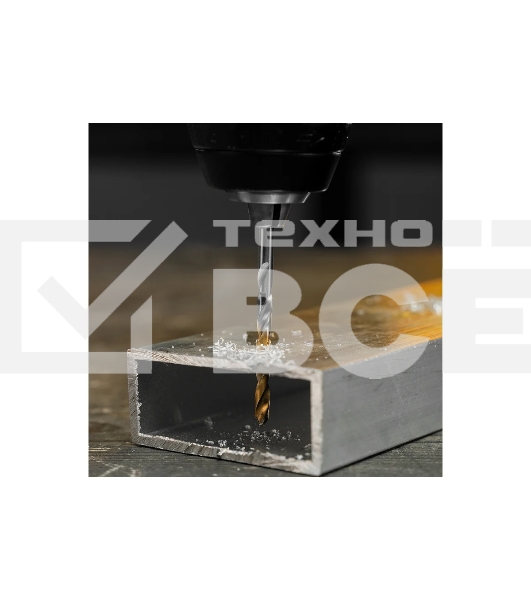 Сверло спиральное по металлу Denzel 4 x 75мм, Р6М5, Golden Tip