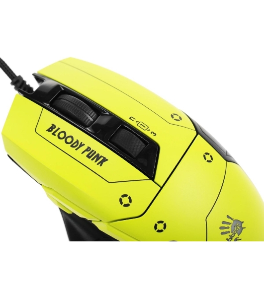 Мышь проводная A4Tech Bloody W70 Max желтый/черный, 10000 dpi, USB, кнопки - 9