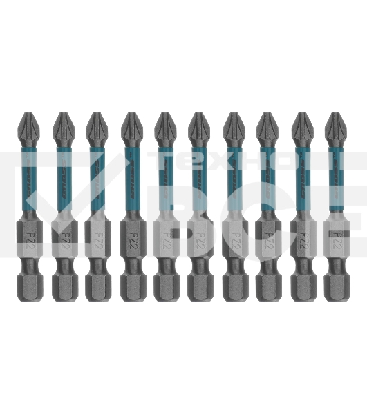 Набор бит Gross торсионных PZ2x50 мм, для ударных шуруповертов, отрывн., 10 шт.