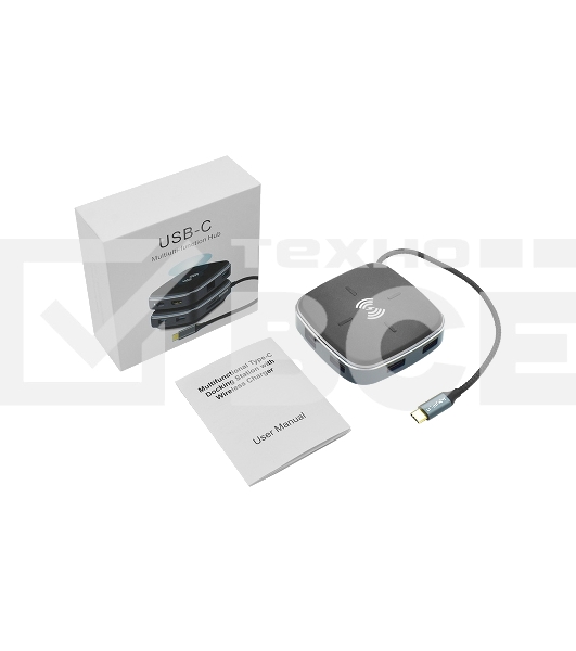 Распределитель Infobit iHub 901W 9 подключений через 1 кабель USB-С