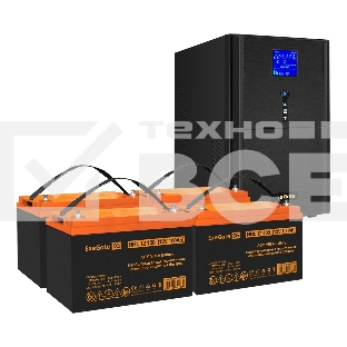 Комплект ИБП EX295991RUS + батарея 100Aч EX285656RUS 4шт (инвертор, синус, для котла) ExeGate SineTower SZ-5000.LCD.AVR.2SH.1C13.T.RJ.USB <5000VA/4000W, чистый синусоида, LCD дисплей, AVR, 2*Schuko+1*C13+клеммы, RJ45/11, USB, линейно-интерактивный, Black>