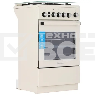 Плита газовая De Luxe 5040.40Г (кр) ЧР-013 бежевый, конфорок 4 шт, духовка 46 л, 50 см x 85 см x 50 см
