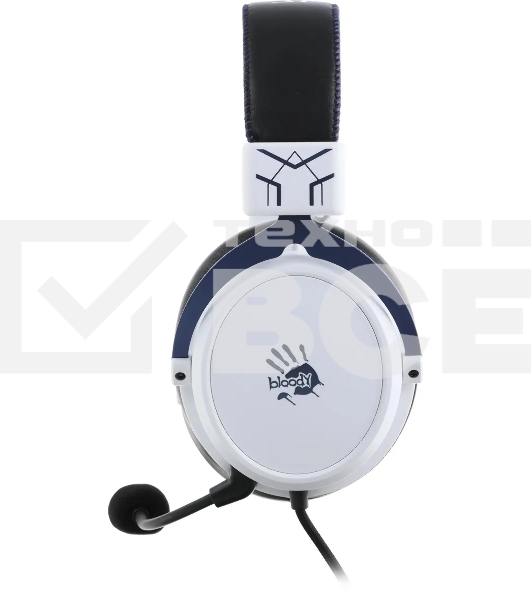 Наушники с микрофоном A4Tech Bloody M590i синий/белый 1м мониторные USB оголовье (M590I SPORTS NAVY)