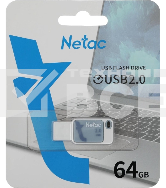 Флеш диск Netac 64Gb UA31 NT03UA31N-064G-20BL USB2.0, синий