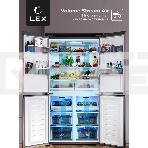 Холодильник LEX LCD505PnGID розовое золото стекло трехкамерный 321/144л морозилка снизу, No Frost, Side by Side, фото4