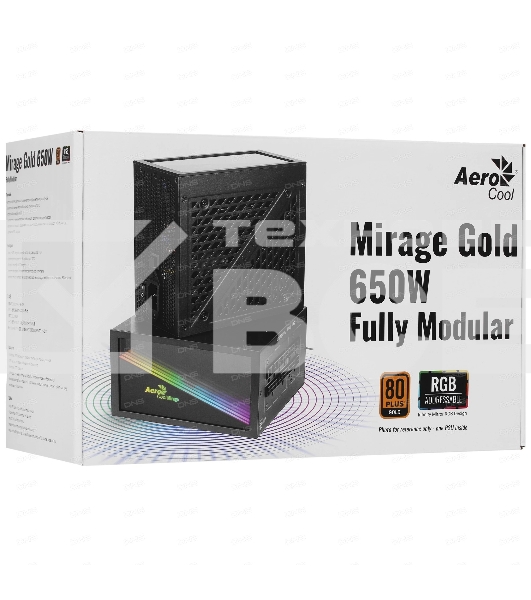 Блок питания Aerocool / Formula MIRAGE GOLD 650W, 650Вт, 80 PLUS Gold, 120мм, модульный, черный