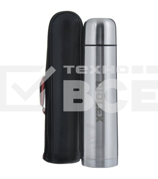 Термос Diolex DX-1000-B 1000 мл, с узкимгорлом, в чехле, нержавеющая сталь