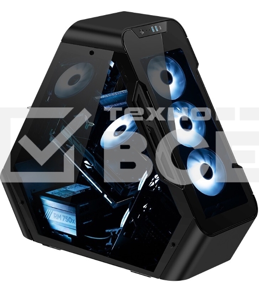 Компьютерный корпус JONSBO TR03-G Black без БП, боковая панель из закаленного стекла, mini-ITX, micro-ATX, ATX, черный