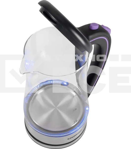 Чайник электрический Starwind SKG4045 1.8л. 1800Вт черный/серебристый корпус: стекло