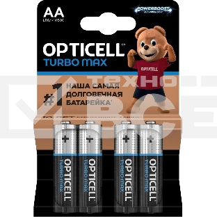 Батарея Opticell Turbo MAX LR6 AA (4шт) блистер