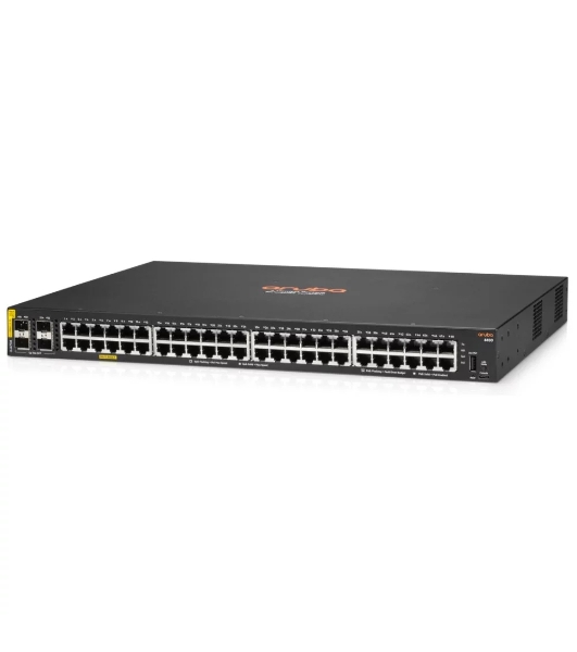 Коммутатор HPE Aruba 6100 48G 4SFP+ 370PoE+, 48×1 Гбит/с PoE+ + 4×10 Гбит/с SFP+, управляемый