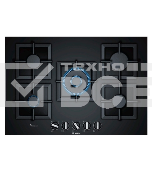 Газовая варочная поверхность Bosch PPQ7A6B20 черный