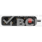 Колодка удлинителя ЭРА KX-3es-B 3 розетки с заземлением с выключателем черная, фото5