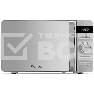 Микроволновая печь Pioneer MW229D серебристый, 20 л, 700 Вт, переключатели - поворотный механизм/кнопки