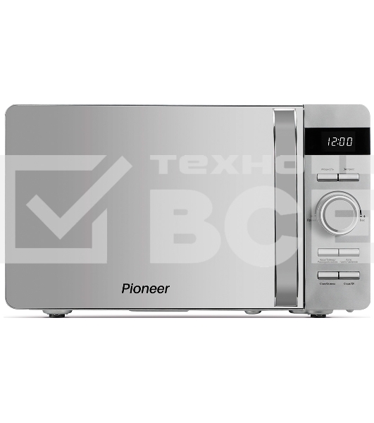 Микроволновая печь Pioneer MW229D серебристый, 20 л, 700 Вт, переключатели - поворотный механизм/кнопки