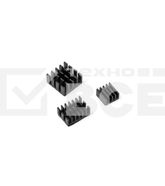Набор радиаторов ACD RA537 Black 3 in 1 Heat Sink Set Aluminum for Raspberry Pi 4B