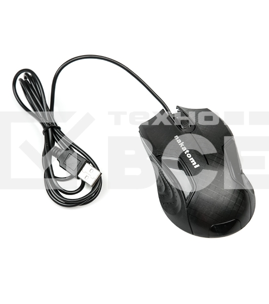 Мышь проводная Nakatomi MON-06U черный, 800 dpi, USB, кнопки - 3