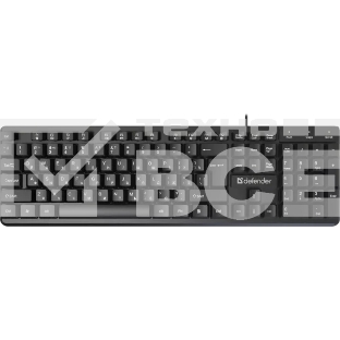 Клавиатура проводная Defender Elemental HB-239 RU, черный, 104 кнопки+FN,1.8м