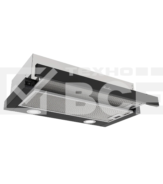 Встраиваемая вытяжка MONSHER, телескопическая, 60 см, High-Tech, макс. Производительность 650 м3/ч, 2 скорости, механическое управление, светодиодное освещение, уровень шума 53 дБ, черный
