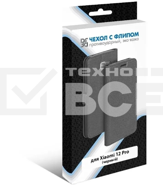 Чехол (флип-кейс) DF xiFlip-79, для Xiaomi 12 Pro, черный xiflip-79 (black)