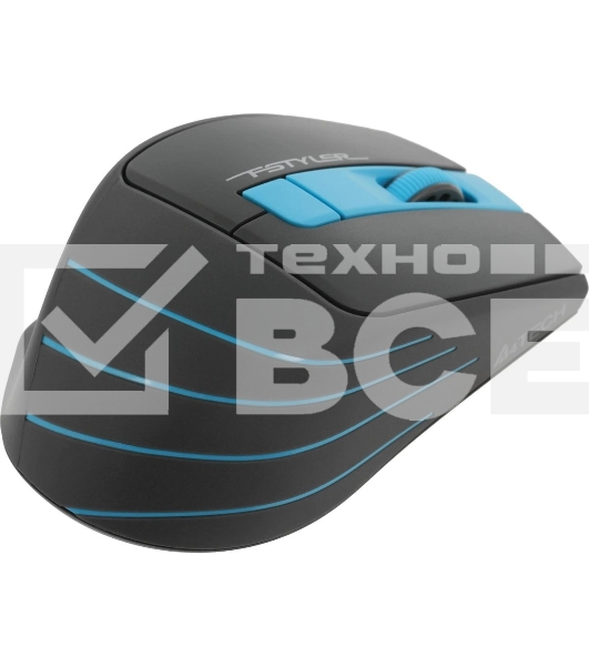 Мышь беспроводная A4Tech Fstyler FG30S серый/синий, 2000 dpi, радиоканал, USB, кнопки - 5