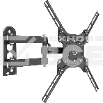 Кронштейн для телевизора Hama R1 118156 черный, 32'-65' макс. 25 кг, настенный, поворотно-выдвижной и наклонный, фото 1