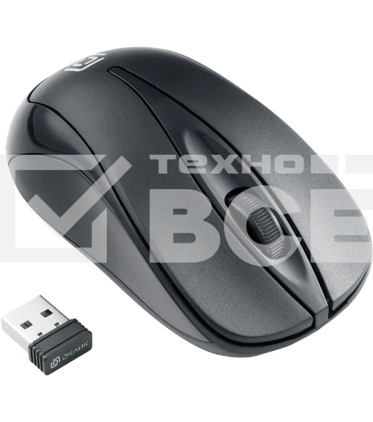 Мышь беспроводная Oklick 675MW черный, 800 dpi, радиоканал, USB, кнопки - 3