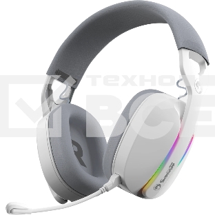 Гарнитура MARVO HG9086W Pulz 70W белый, беспроводная + проводная, радиоканал, до 10 ч, съёмный микрофон, подсветка, совместимость с PS5, Xbox