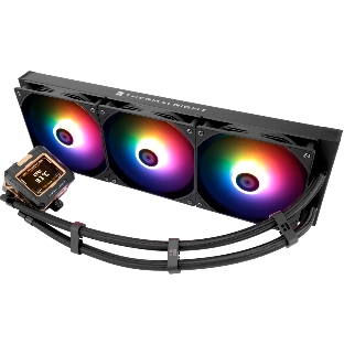 Система жидкостного охлаждения Thermalright Frozen Warframe 420 ARGB Soc-AM5/AM4/1200/1700/1851 черный 4-pin 29.8dB Al LCD Ret (F-WFRAME-420-BL-ARGB)