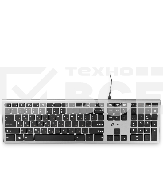 Клавиатура Oklick 890S проводная, USB, серый/черный