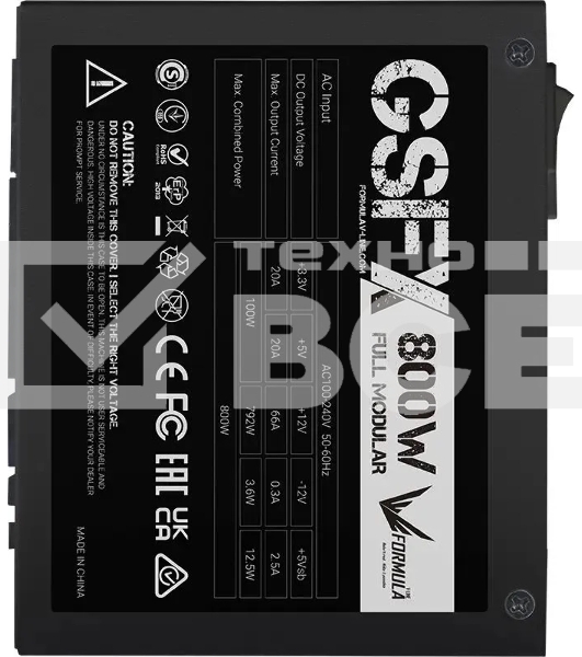 Блок питания Aerocool / Formula SFX 800W GSFX-800W 80 PLUS gold (20+4pin) APFC 80mm fan 5xSATA Cab Manag RTL