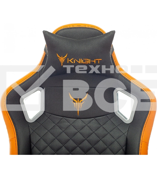 Кресло игровое Knight OUTRIDER черный/оранжевый ромбик эко.кожа с подголов. крестовина металл