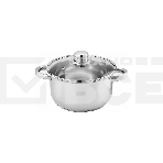 Кастрюля WEBBER BE-156/2 2,6 л, 18 см, нержавеющая сталь, со стеклянной крышкой, фото 1